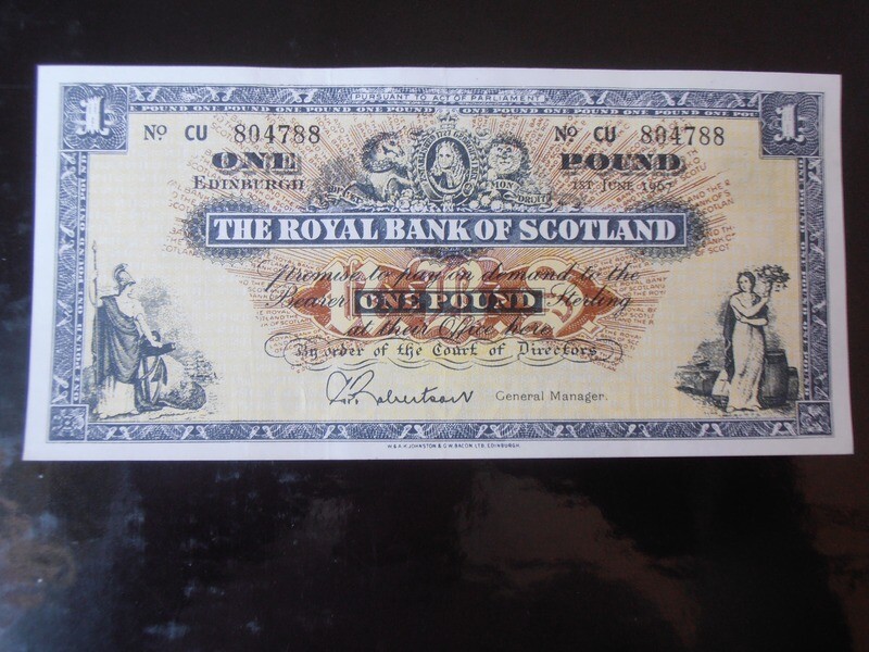 Royal Bank of Scotland £1  -  1967