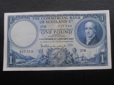 Commercial Bank of Scotland £1 - 1957