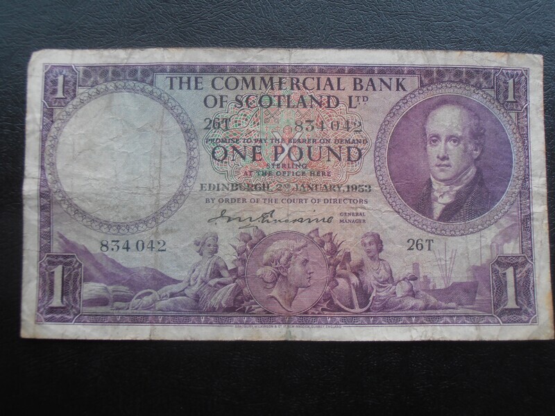 Commercial Bank of Scotland £1  -  1953