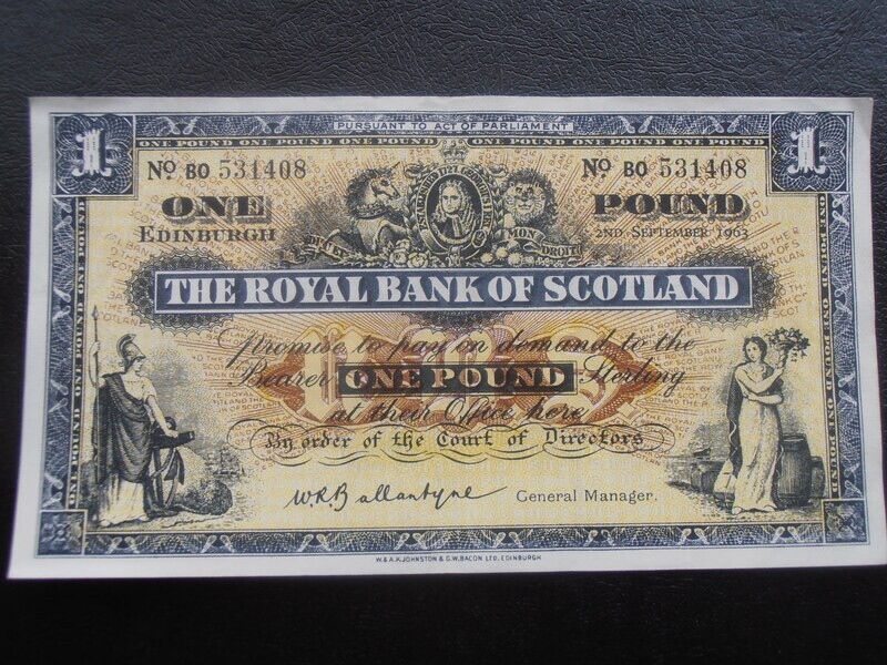 Royal Bank of Scotland £1  -  1963