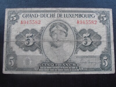 Luxembourg 5 Francs - 1944