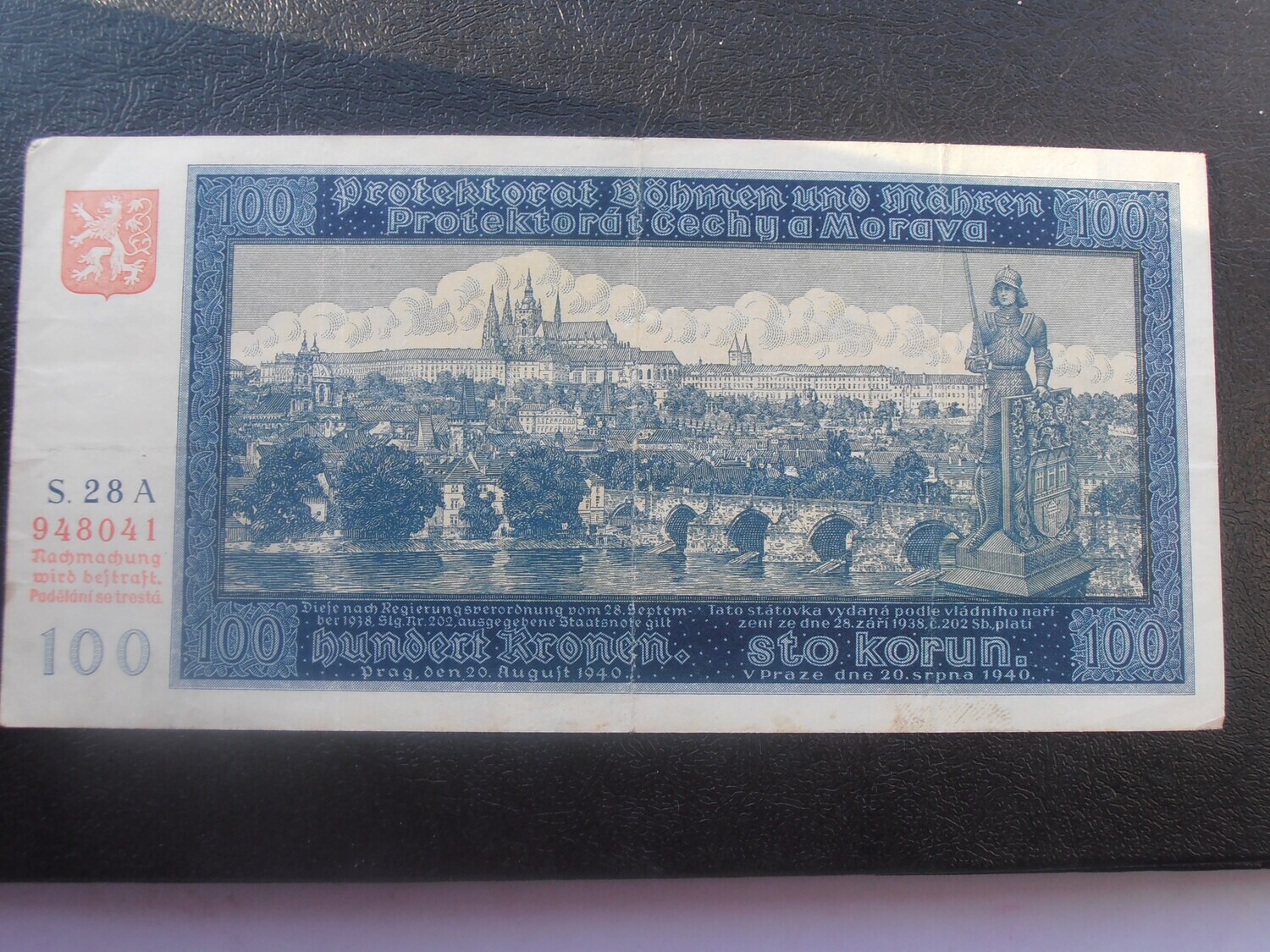 Bohemia & Moravia 100 Korun  -  1940