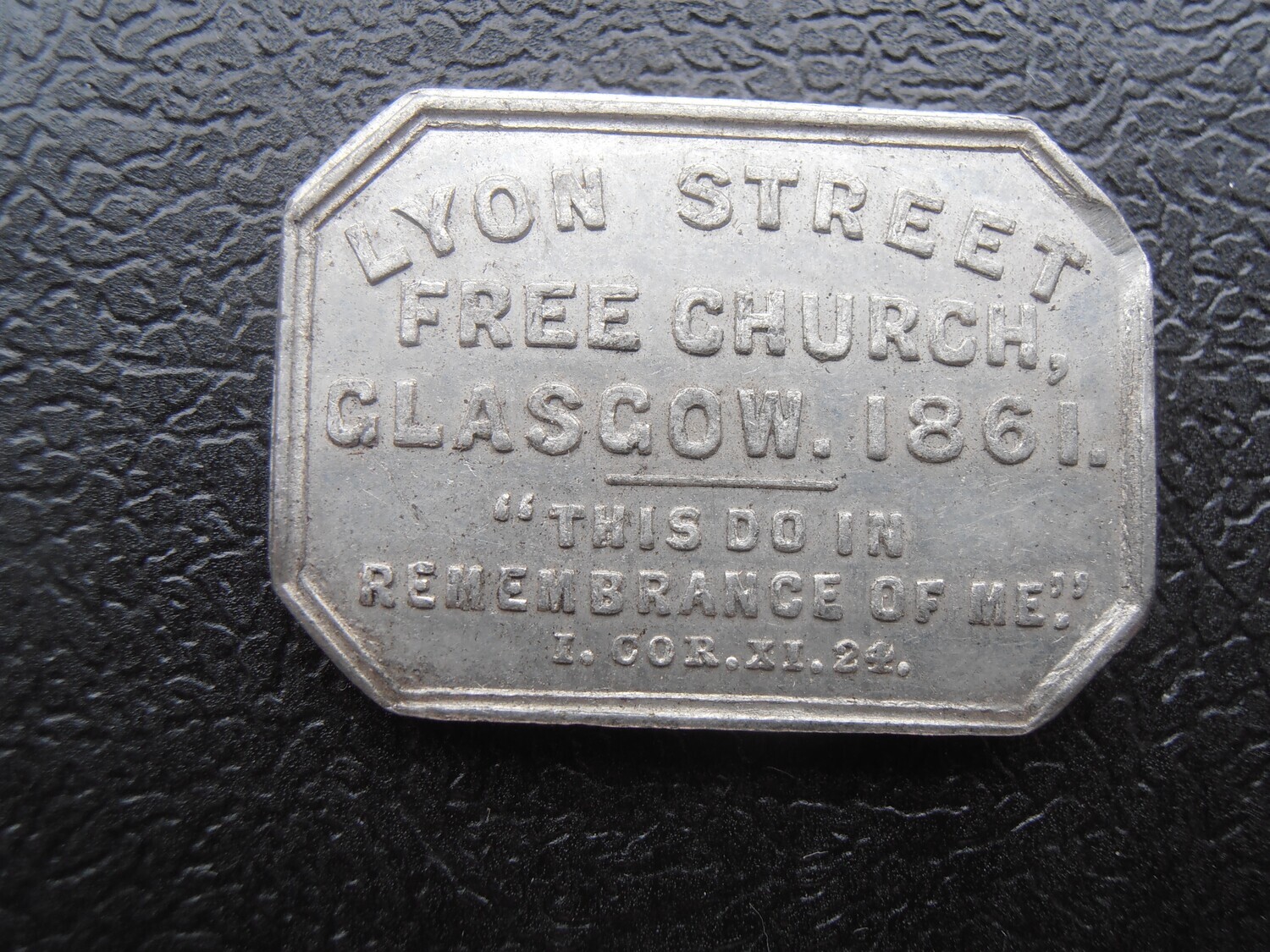 Communion Token Glasgow Lyon Street Free -  1861