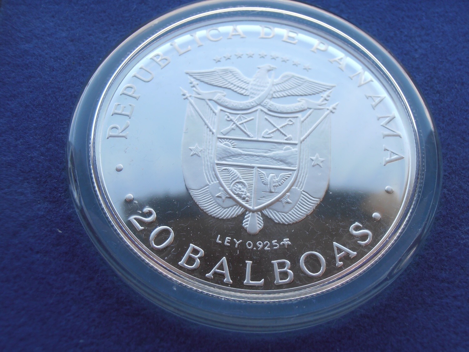 Panama 20 Balboas Silver Proof - 1975