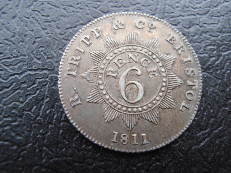 Silver Sixpence Token Bristol -  1811