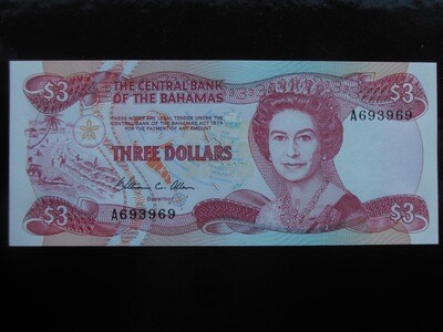 Bahamas 3 Dollars - 1984