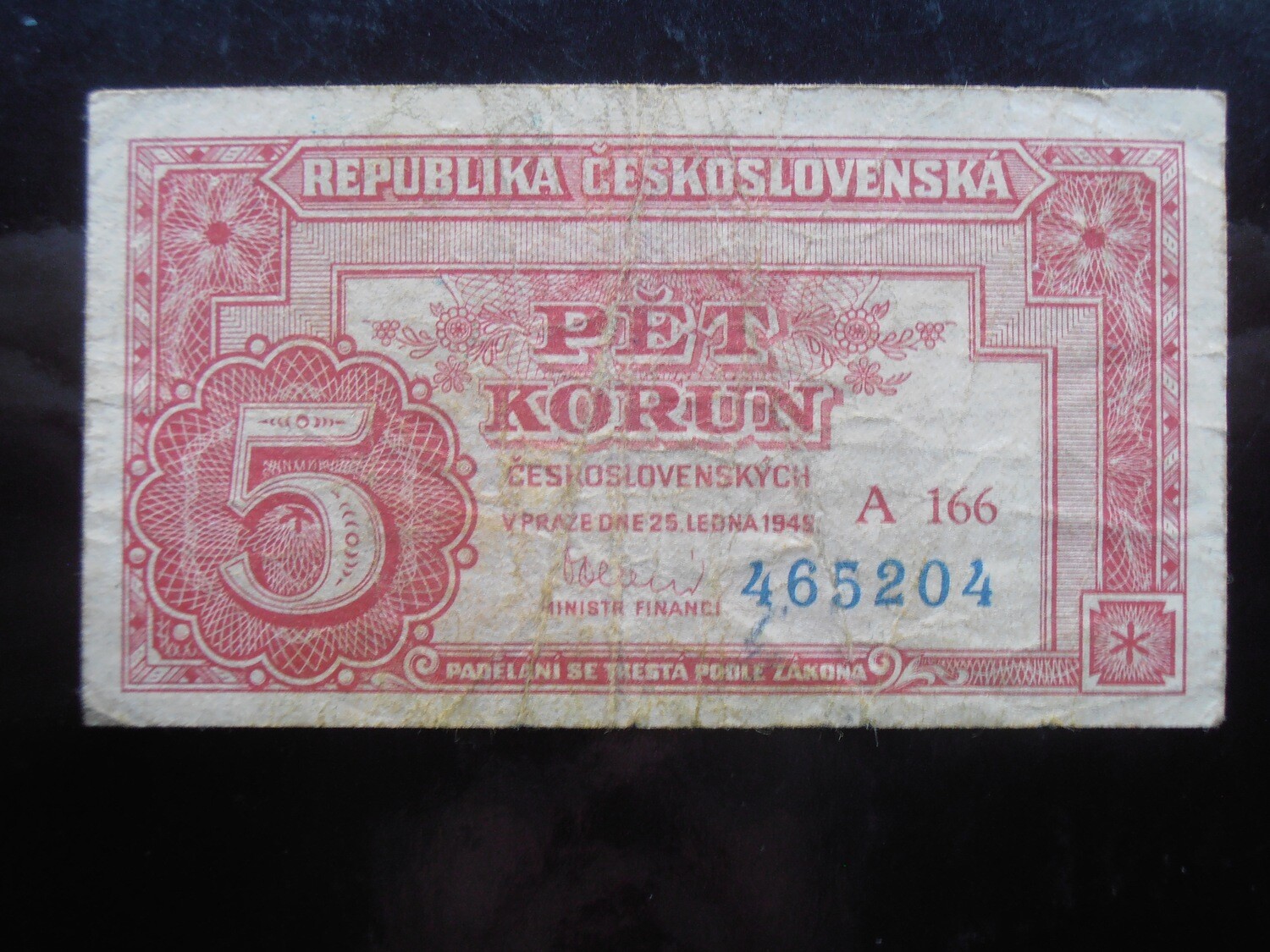 Czechoslovakia 5 Korun  -  1945