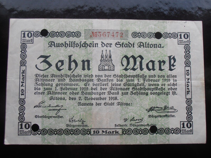 Germany Altona 10 Marks  -  1918