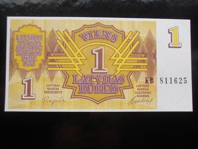 Latvia 1 Rublis - 1992