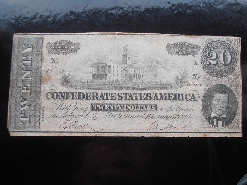 Confederate States of America $20 - 1864