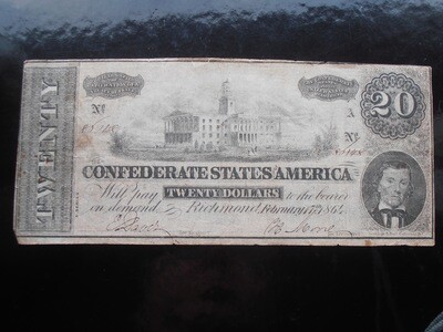 Confederate States of America $20 - 1864