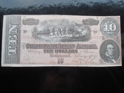 Confederate States of America $10 - 1864