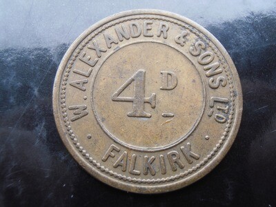 W Alexander & Sons Falkirk 4d Token