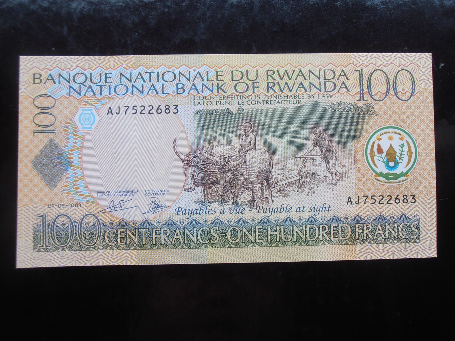 Rwanda 100 Francs  -  2003