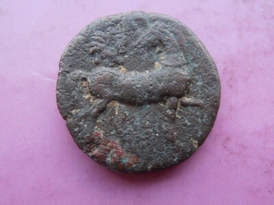 Ancient Greek Carthage Coin 2nd -3rd Century BC Tanit Equestrian Horse