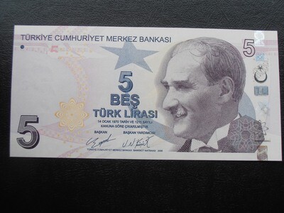 Turkey 5 Lirasi - 2009