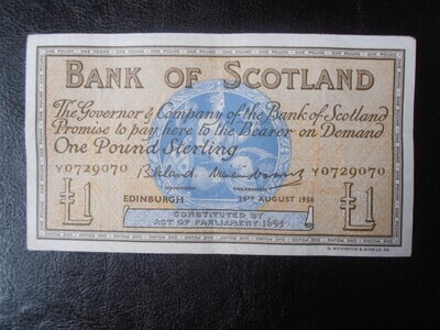 Bank of Scotland £1 - 1958