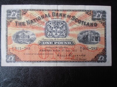 National Bank of Scotland £1 - 1957