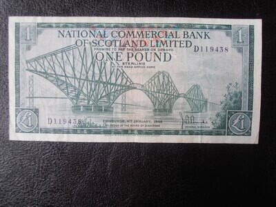 National Commercial Bank £1 - 1968