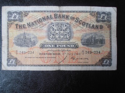 National Bank of Scotland £1 - 1948