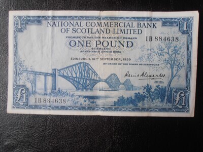 National Commercial Bank £1 - 1959