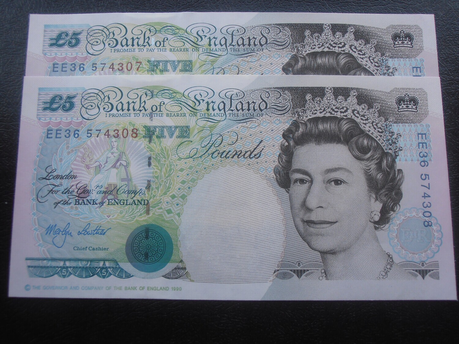 Bank of England £5 - From January 1999 (Consecutive Pair)
