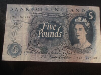 Bank of England £5 - From January 1967