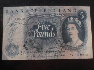 Bank of England £5 - From February 1963