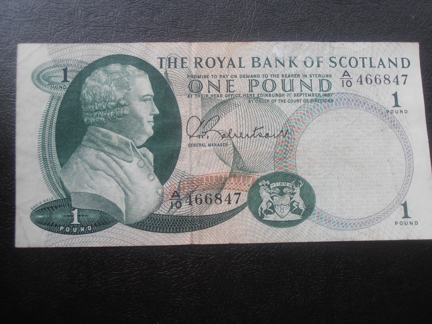 Royal Bank of Scotland £1 - 1967 David Dale