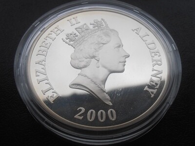 Alderney £10 Silver Proof - 2000 (Queen Mother Centenary)