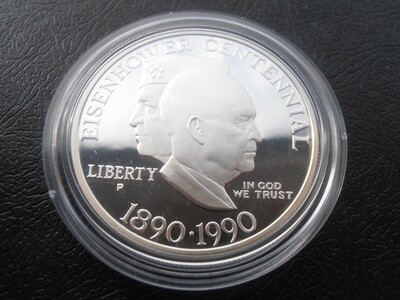 1990 - Silver Proof Dollar (Eisenhower Centennial)