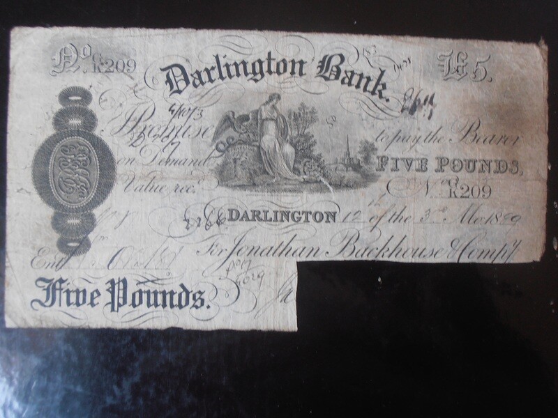 Darlington Bank £5 - 1889