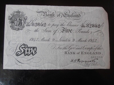 Bank of England £5 - 1942