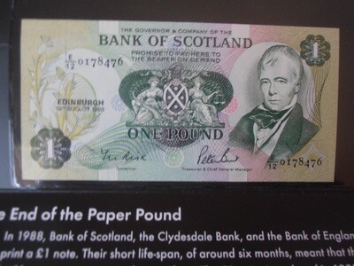 Bank of Scotland £1 - 1988 (In Wallet)
