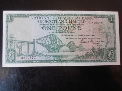 National Commercial Bank £1 - 1961