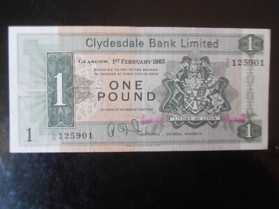 Clydesdale Bank £1 - 1965