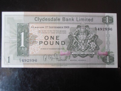 Clydesdale Bank £1 - 1969