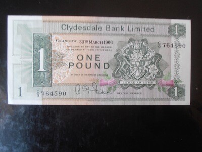 Clydesdale Bank £1 - 1966