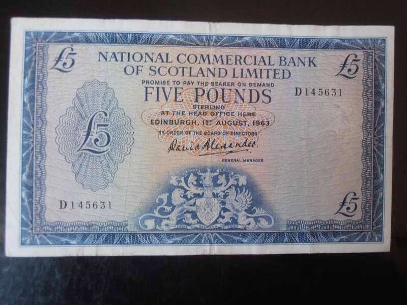 National Commercial Bank  £5  -  1963