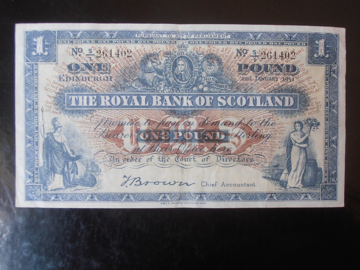 Royal Bank of Scotland £1 - 1951