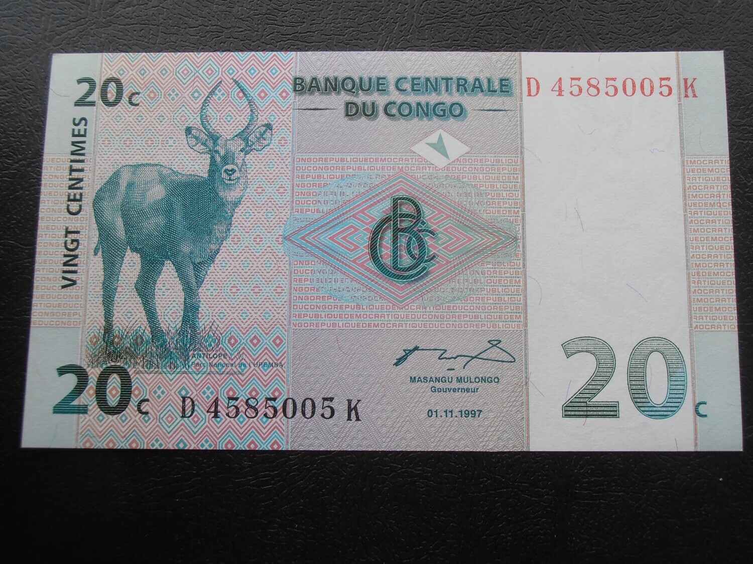 Congo Democratic Republic 20 Centimes - 1997