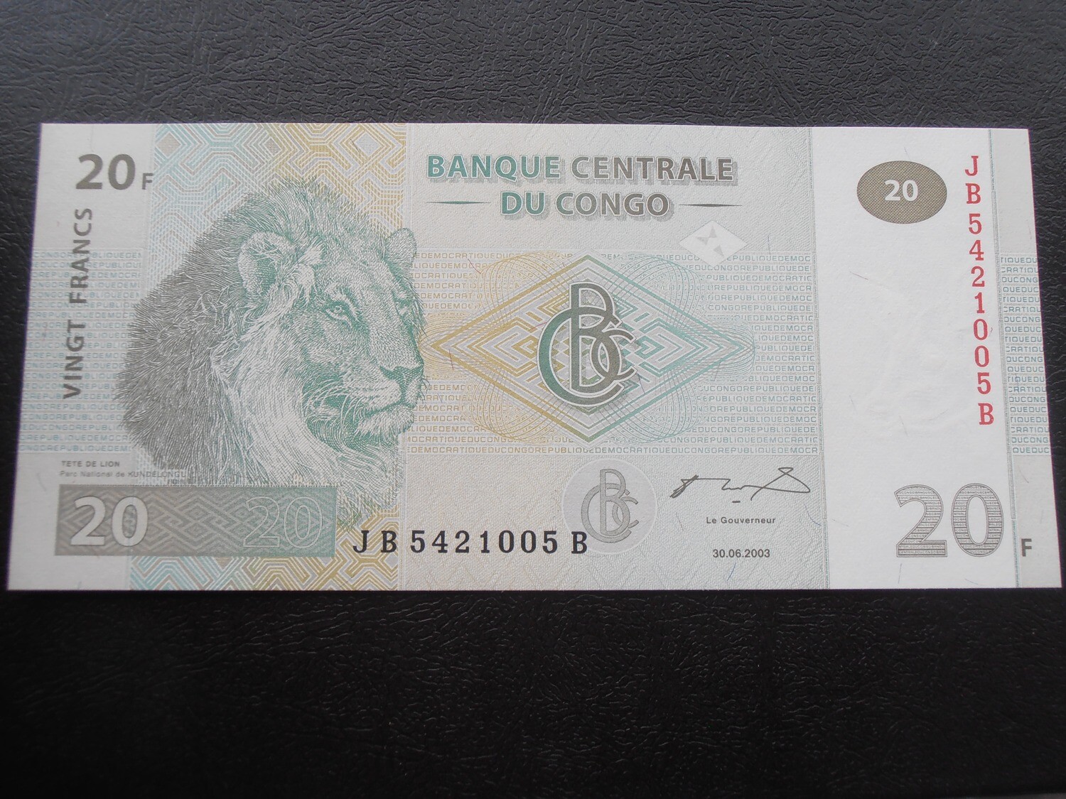 Congo Democratic Republic 20 Francs  -  2003
