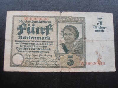 Germany 5 Rentenmark - 1926