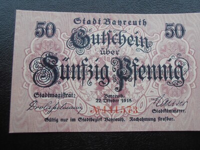 Germany Bayreuth 50 Pfennigs - 1918