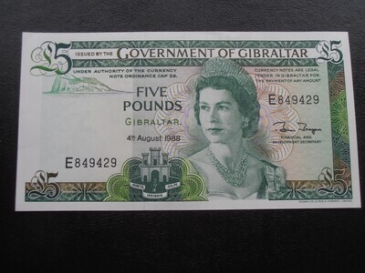 Gibraltar £5 - 1988