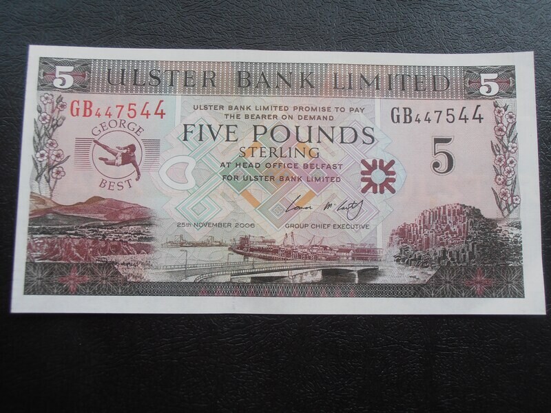 Ulster Bank £5 - 2006 (George Best)