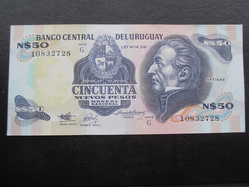 Uruguay 50 New Pesos  -  1988-89