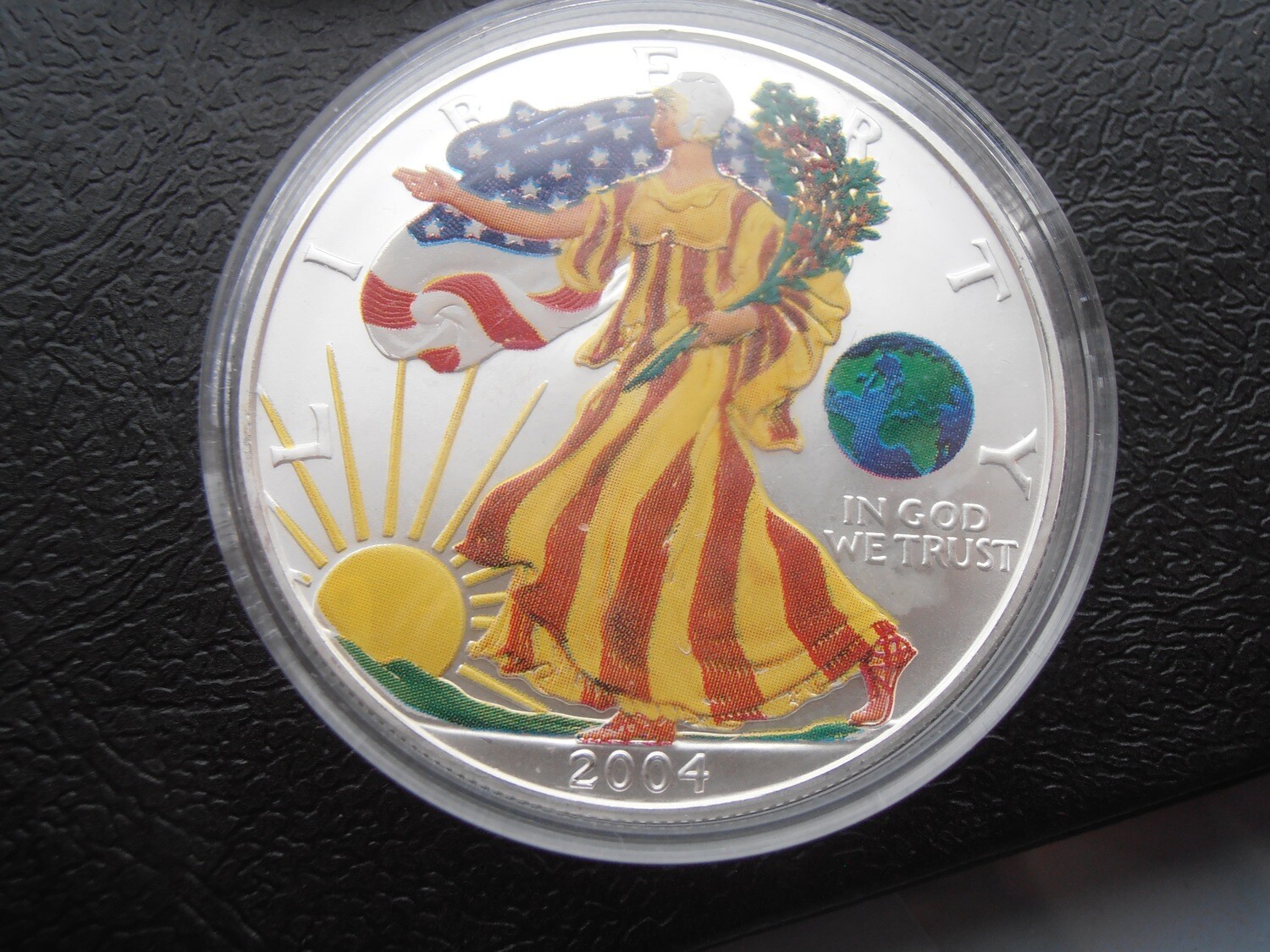 United States Silver Dollar - 2004 (Eagle) Colourised