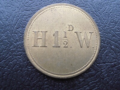 H & W Threehalfpence Token