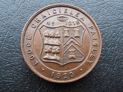 Masonic Penny Token Lodge Craigilea No 1218 (Paisley)